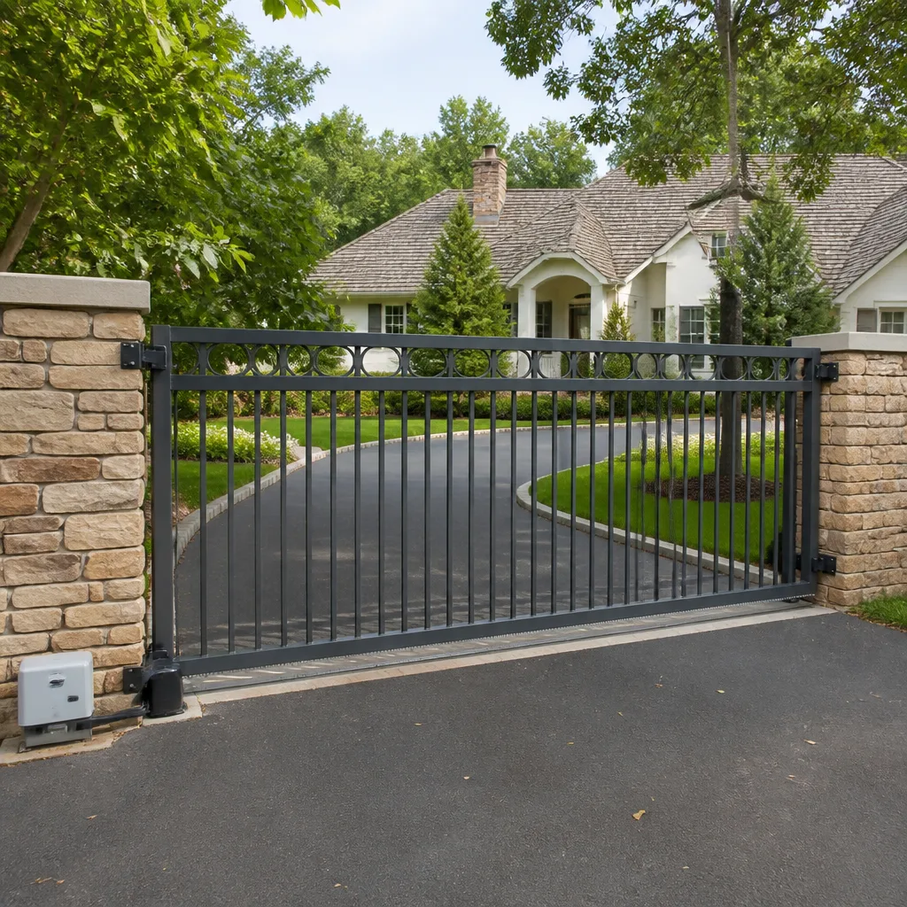 Sliding driveway gates